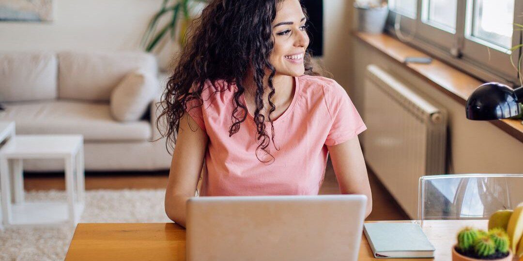 woman working on a laptop